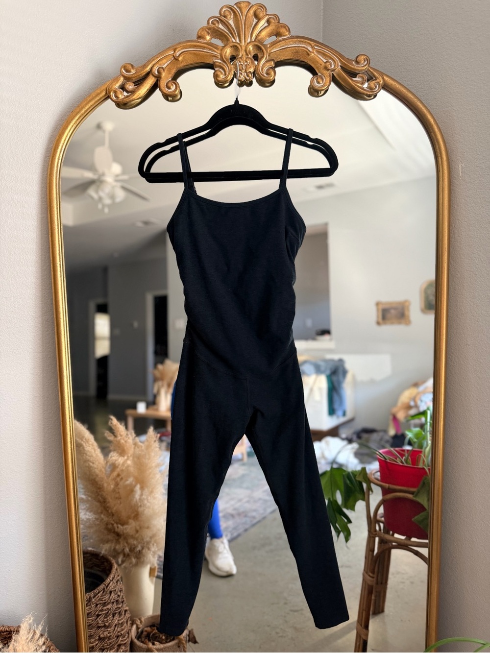 Beyond the bumb beyond yoga black space dye jumpsuit romper small